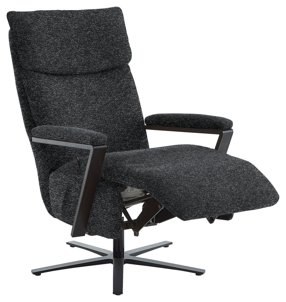 RELAXSESSEL in Textil Graphitfarben  - Schwarz/Graphitfarben, Design, Textil/Metall (68/117/85cm) - Cantus