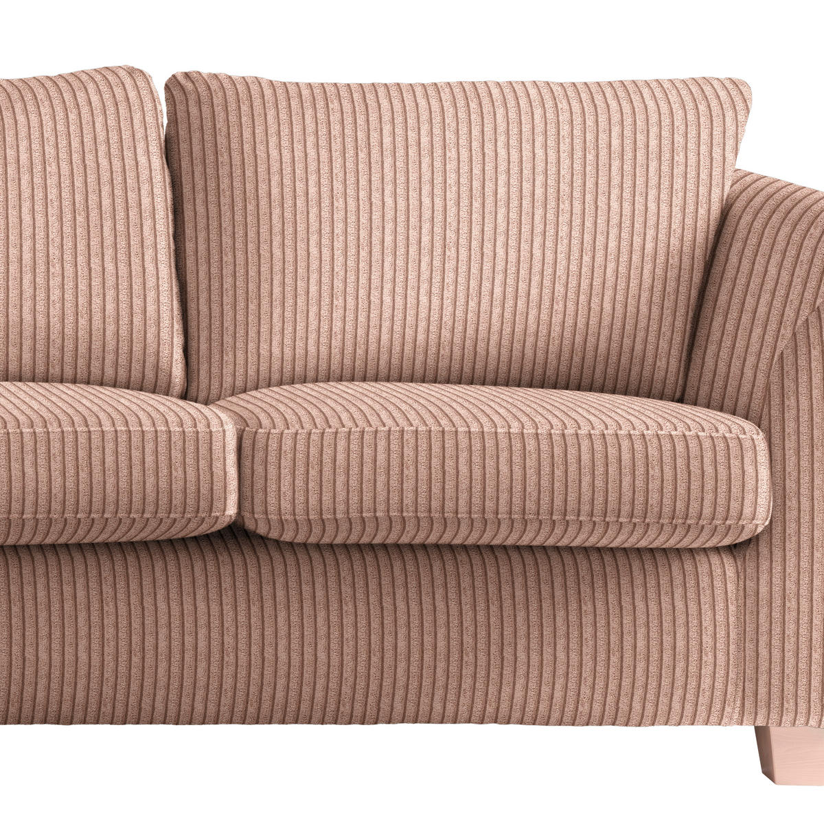 2-SITZER-SOFA in Cord Altrosa  - Altrosa/Naturfarben, Holz/Textil (190/70-85/95cm) - MID.YOU