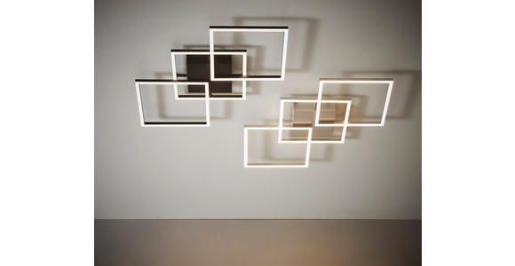LED-DECKENLEUCHTE 75,5/37/6 cm - Nickelfarben, Trend, Kunststoff/Metall (75,5/37/6cm) - Novel