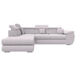 ECKSOFA Hellgrau Struktur  - Chromfarben/Hellgrau, KONVENTIONELL, Kunststoff/Textil (205/282cm) - Carryhome