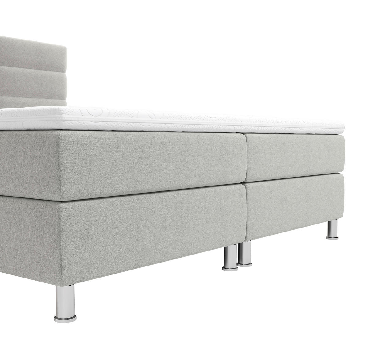 BOXBETT  in Grau  - Chromfarben/Grau, KONVENTIONELL, Textil/Metall (160/200cm) - Carryhome