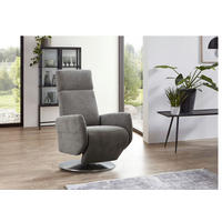 RELAXSESSEL KOBRA V Flachgewebe    - Chromfarben/Dunkelbraun, KONVENTIONELL, Textil/Metall (71/110/82cm) - Sit & More