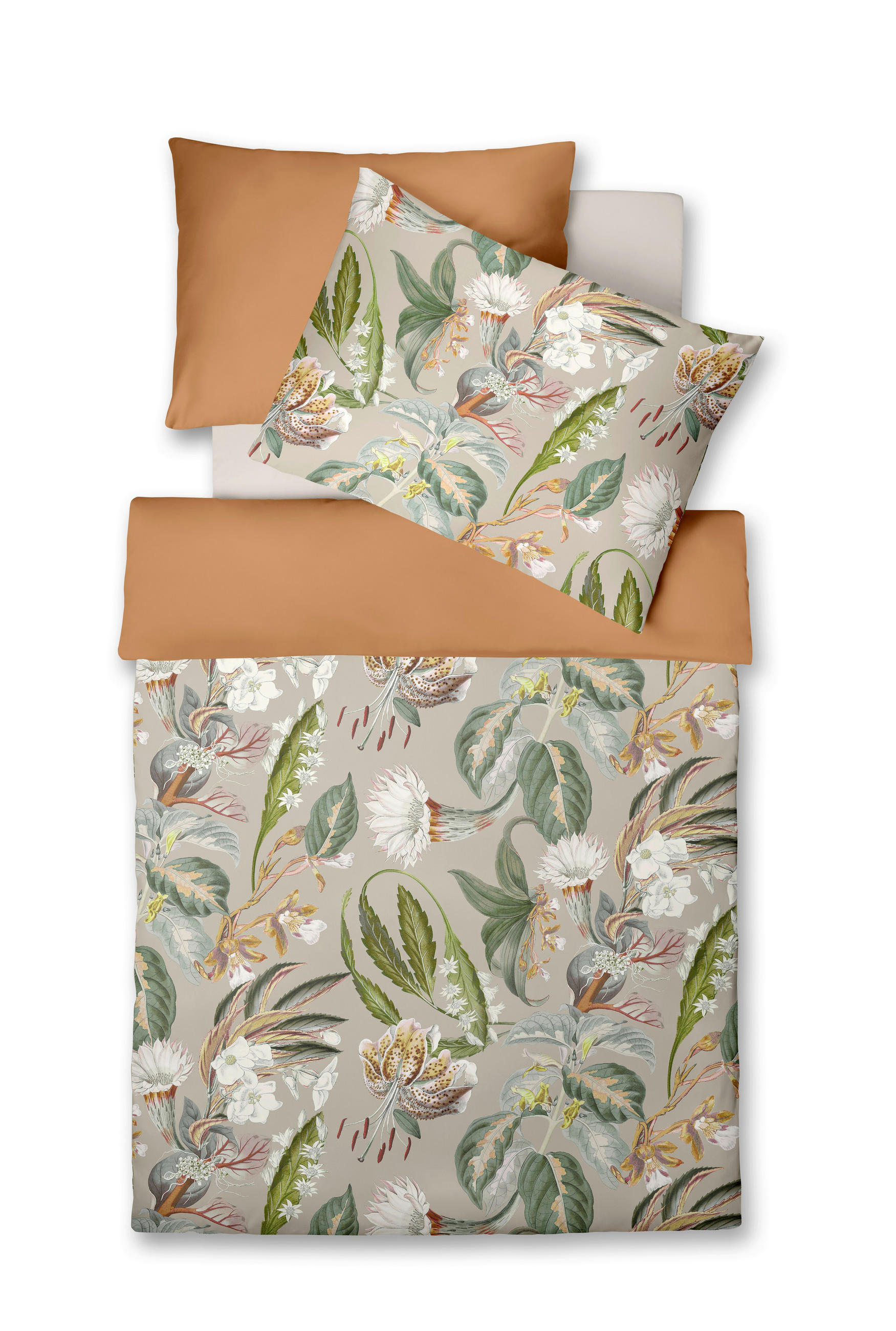 ÁGYNEMŰHUZAT-GARNITÚRA 140/200 cm  - olívazöld/terrakotta, Basics, textil (140/200cm) - Fleuresse