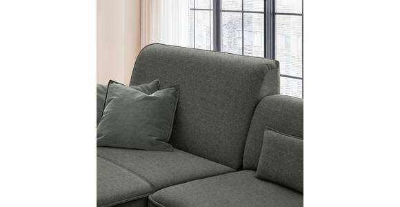 ECKSOFA  in Flachgewebe Dunkelgrün  190/285 cm  - Dunkelgrün/Schwarz, Design, Textil/Metall (190/285cm) - Johann Jakob