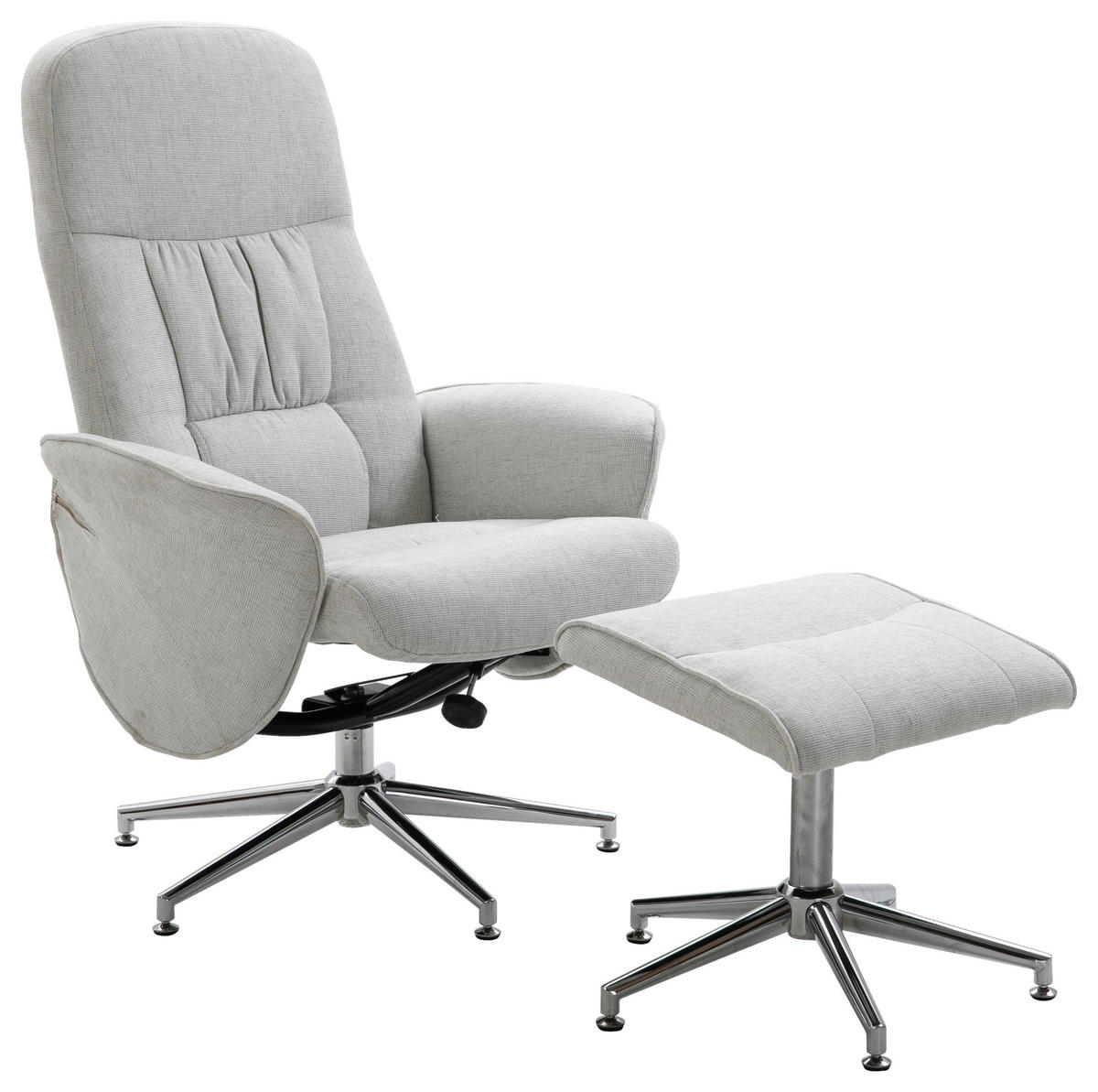 RELAXSESSELSET in Metall, Textil Hellgrau  - Hellgrau, Design, Textil/Metall (77/104,5/82cm) - Livetastic