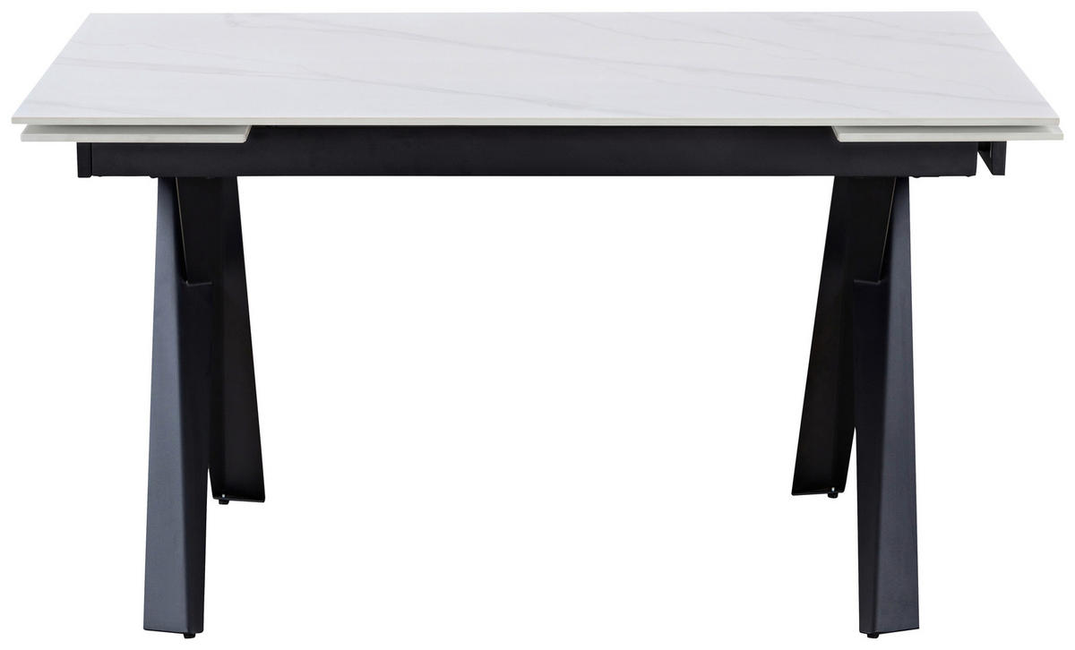 JEDILNA MIZA, črna, bež  - črna/bež, Basics, kovina/keramika (140-200/76/90cm) - Hom`in
