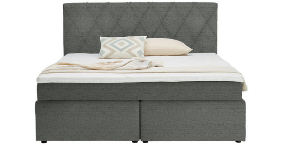 BOXSPRINGBETT 160/200 cm in Grau - Schwarz/Grau, Design, Holzwerkstoff/Kunststoff (160/200cm) - Xora