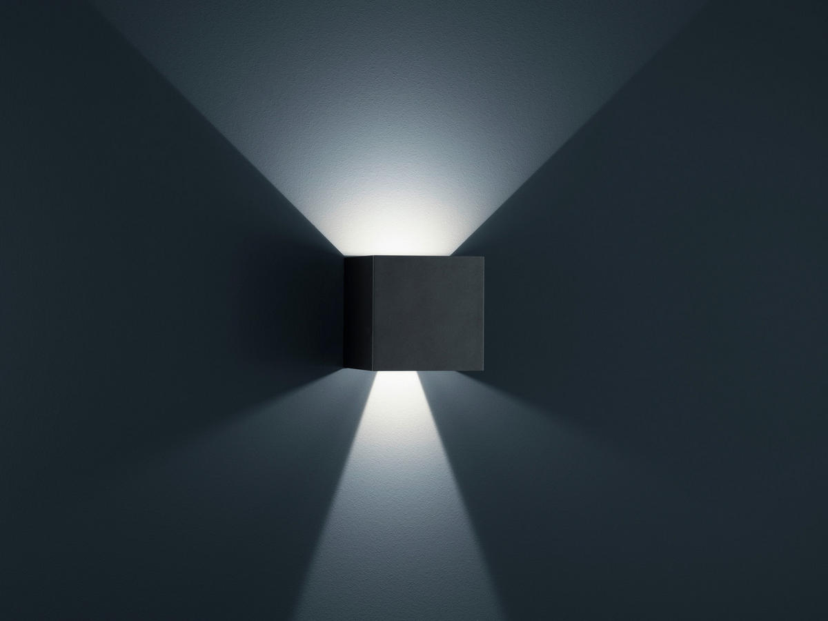 AUßENWANDLEUCHTE   - Schwarz, Basics, Metall (15/15/15cm) - Helestra