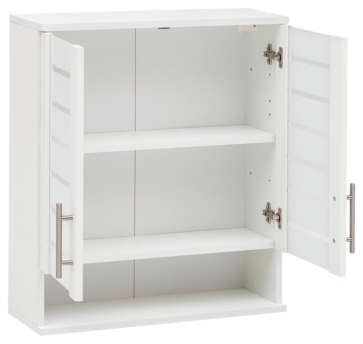HÄNGESCHRANK 59,8/70,8/20,5 cm  - Edelstahlfarben/Weiß, MODERN, Glas/Holzwerkstoff (59,8/70,8/20,5cm) - MID.YOU