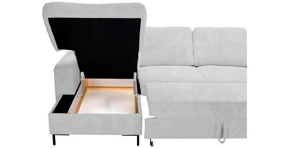 WOHNLANDSCHAFT Naturfarben Cord  - Schwarz/Naturfarben, KONVENTIONELL, Textil/Metall (148/303/197cm) - Carryhome