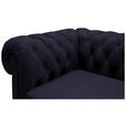 CHESTERFIELD-SOFA Webstoff Schwarz  - Wengefarben/Schwarz, LIFESTYLE, Holz/Textil (180/76,5/96cm) - Landscape