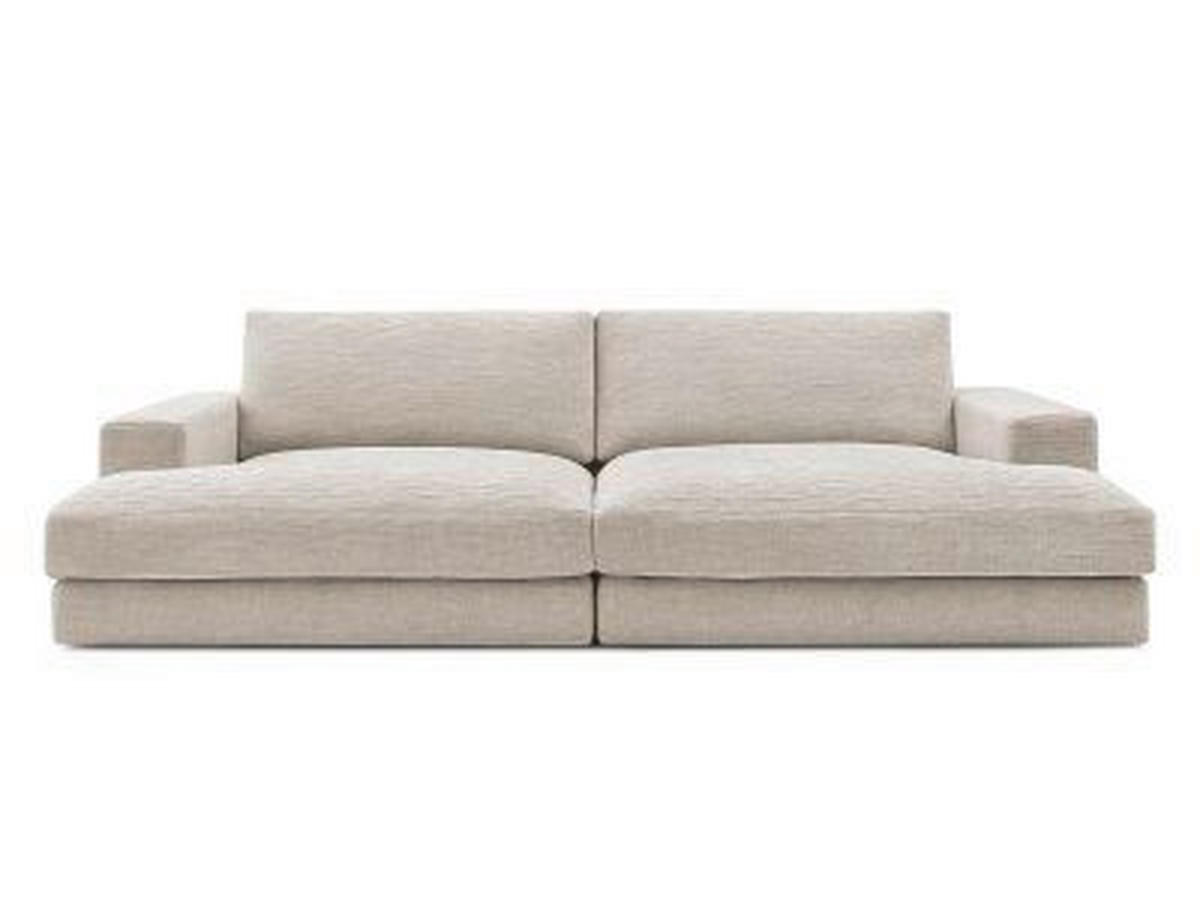 BIGSOFA LEONARD Struktur Beige  - Beige/Schwarz, MODERN, Kunststoff/Textil (274/77/159cm)