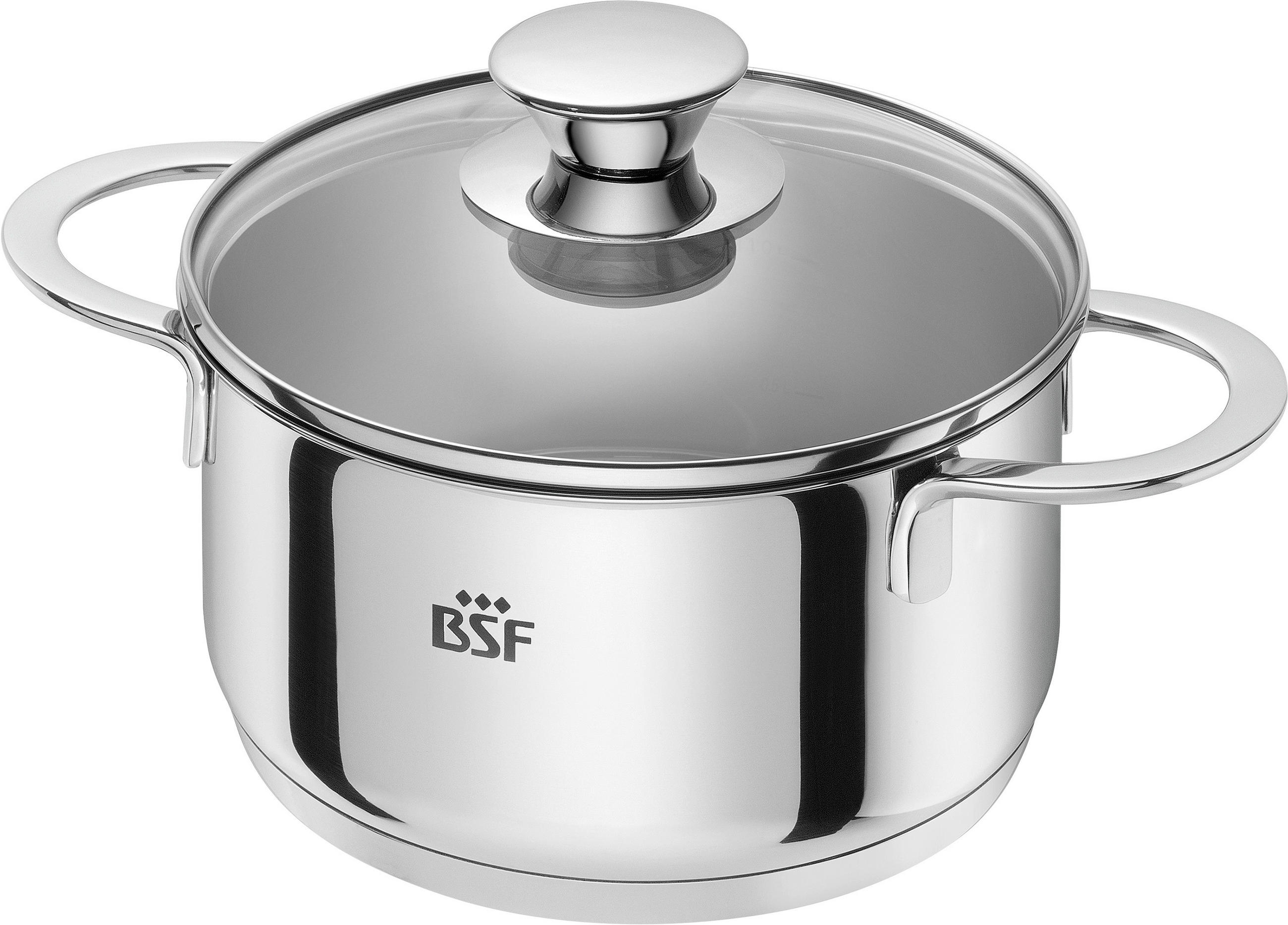 BRATENTOPF BSF BORDEAUX 1,5 L  - Silberfarben, Trend, Glas/Metall (16cm) - BSF