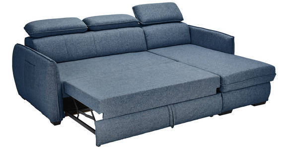 ECKSOFA Blau Flachgewebe  - Blau/Schwarz, MODERN, Kunststoff/Textil (182/237cm) - Carryhome