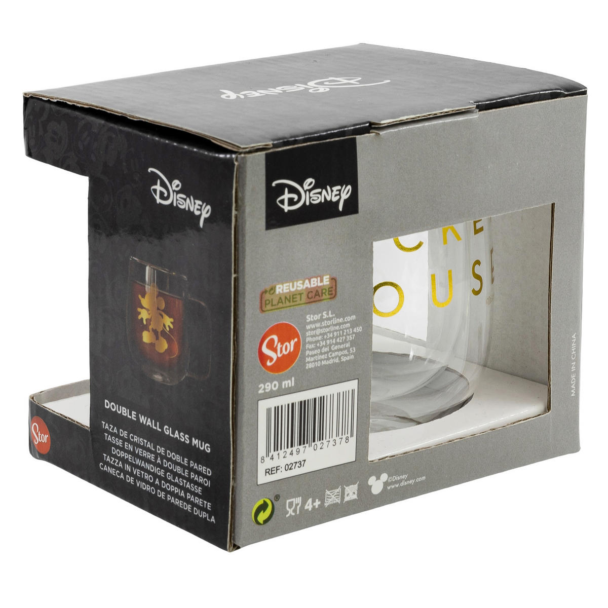TEEGLAS Mickey Mouse   - Klar/Transparent, Design, Glas (290ml) - Disney