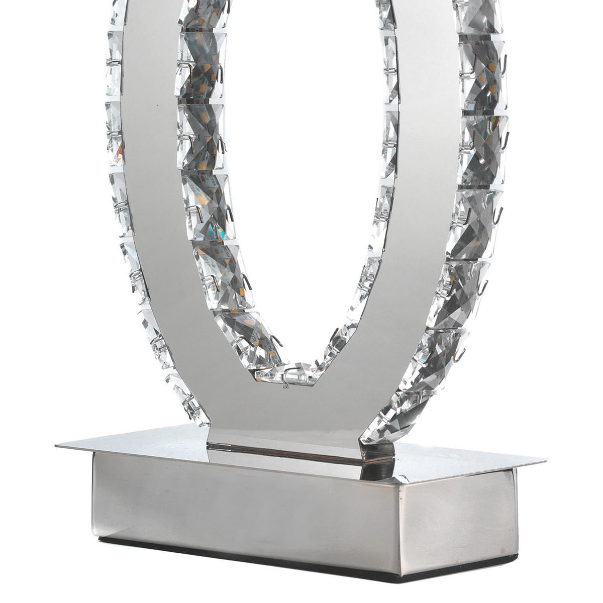 LED-TISCHLEUCHTE 20/27 cm   - Chromfarben, Design, Glas/Metall (20/27cm)