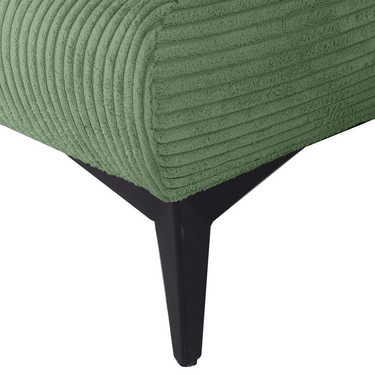 SCHLAFSOFA  mit Stoffauswahl, Liegefunktion, Schlafen auf Sitzhöhe, Rücken echt Cord Olivgrün  - Schwarz/Olivgrün, KONVENTIONELL, Textil/Metall (200/78/95cm) - home24