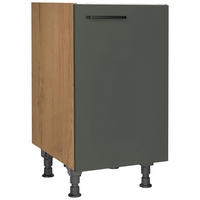 SPÜLENUNTERSCHRANK 45,0/87,0/56,0 cm  in Grün, Eichefarben  - Eichefarben/Schwarz, MODERN, Holzwerkstoff/Metall (45,0/87,0/56,0cm) - Nobilia