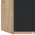 ECKKLEIDERSCHRANK 117/197/117 cm  - Dunkelgrau/Silberfarben, Design, Holzwerkstoff/Kunststoff (117/197/117cm) - Carryhome
