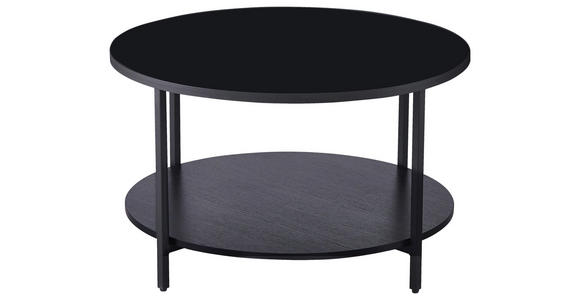 COUCHTISCH in Metall, Glas, Holzwerkstoff 75/75/45 cm  - Schwarz, Design, Glas/Holzwerkstoff (75/75/45cm) - Carryhome