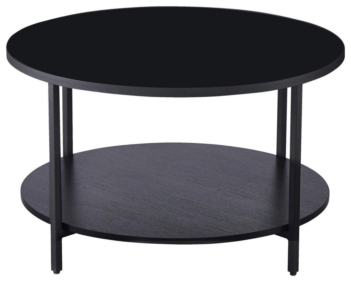 COUCHTISCH in Metall, Glas, Holzwerkstoff 75/75/45 cm  - Schwarz, Design, Glas/Holzwerkstoff (75/75/45cm) - Carryhome