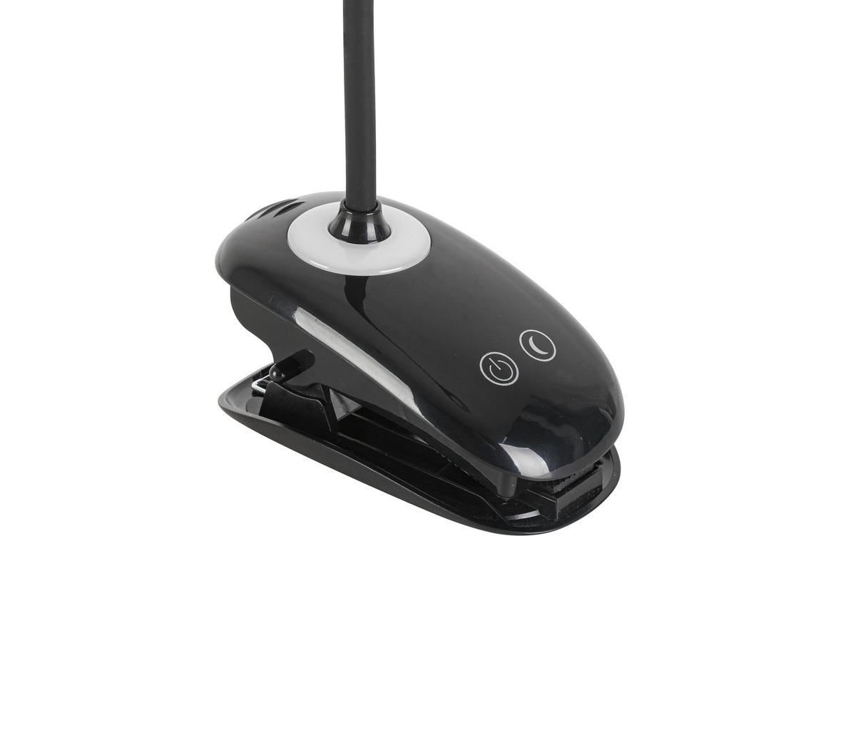 LED LAMPA SO ŠTIPCOM, dotykový stmievač, 42/11/12 cm - čierna, Basics, plast (42/11/12cm) - Boxxx