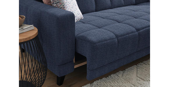 ECKSOFA in Webstoff Dunkelblau 302/216 cm - Schwarz/Dunkelblau, Design, Holz/Textil (302/216cm) - Xora