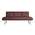SITZBANK 224/92/78 cm  in Rosa  - Chromfarben/Rosa, Design, Textil/Metall (224/92/78cm) - Dieter Knoll