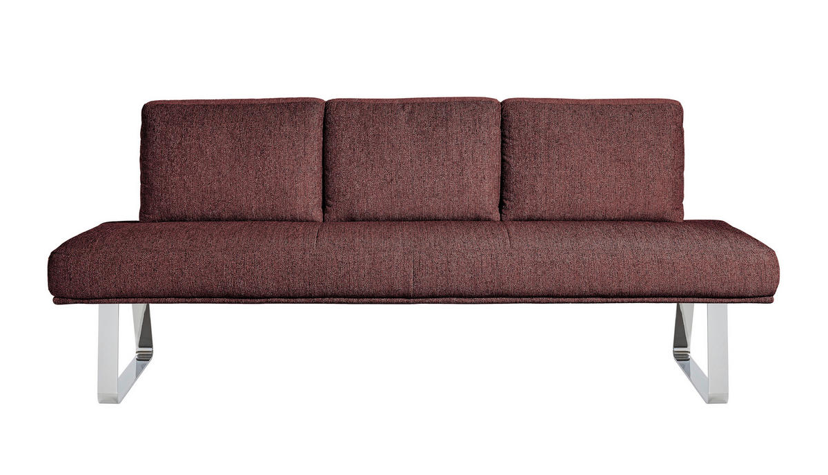 SITZBANK 224/92/78 cm  in Rosa  - Chromfarben/Rosa, Design, Textil/Metall (224/92/78cm) - Dieter Knoll