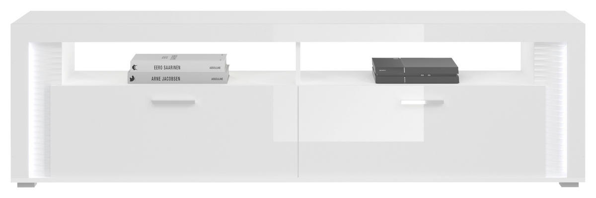 HYLLKOMBINATION  i vit högglans  351/202/46 cm  - vit högglans/silver, Design, trämaterial/plast (351/202/46cm) - MID.YOU