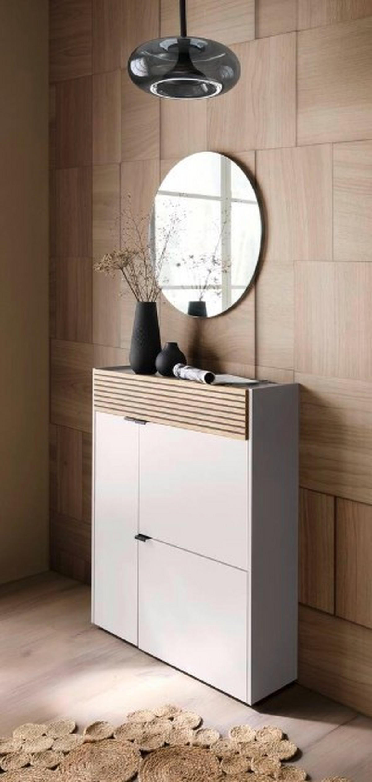 GARDEROBE 2-teilig  in 83/200/22 cm  - Kaschmir/Eichefarben, Design, Glas/Holzwerkstoff (83/200/22cm) - Voleo