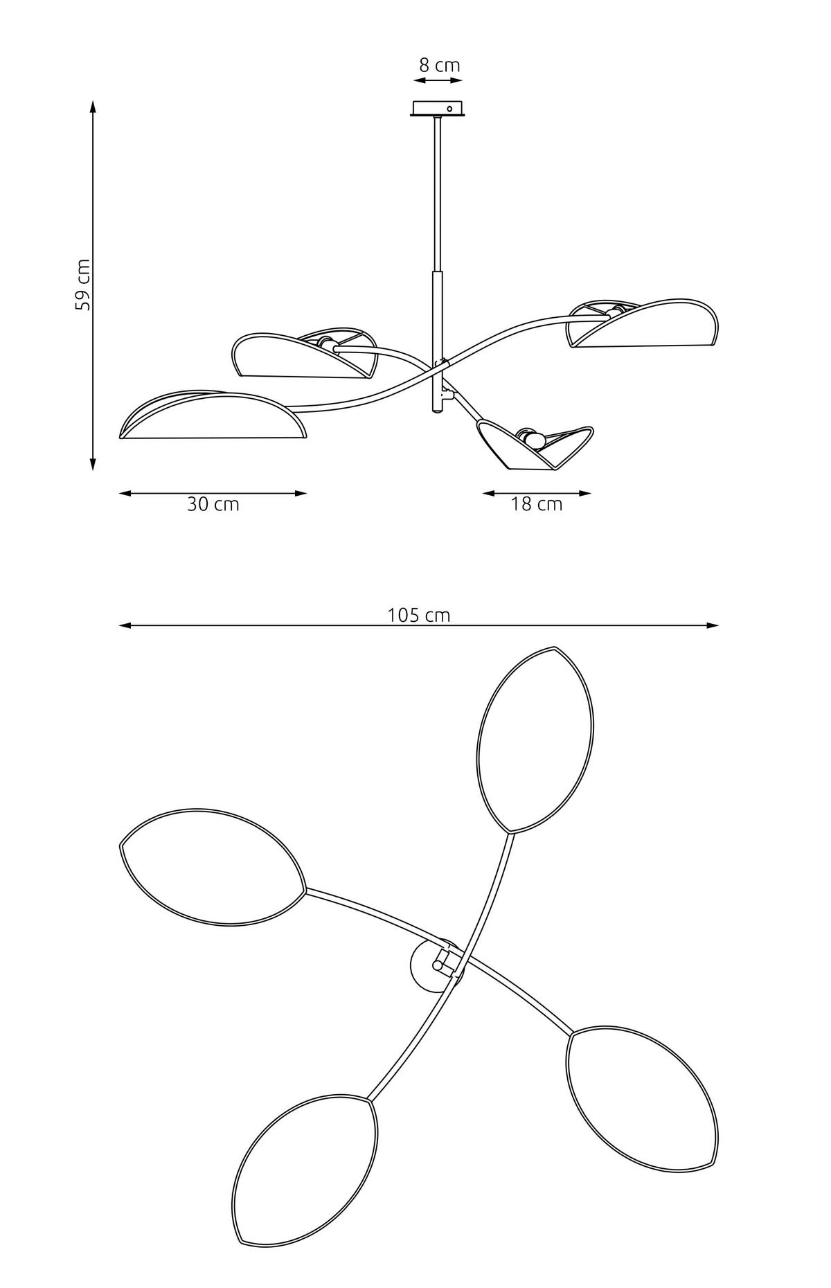 DECKENLEUCHTE 105/105/59 cm  - Senfgelb/Schwarz, LIFESTYLE, Textil/Metall (105/105/59cm)