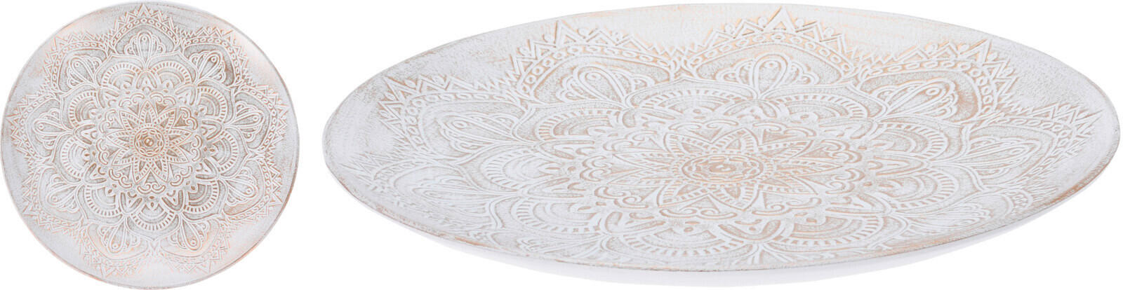 SERVÍROVACÍ PODNOS, dřevo, 30/30/3.5 cm - bílá/barvy zlata, Basics, dřevo (30/30/3.5cm)