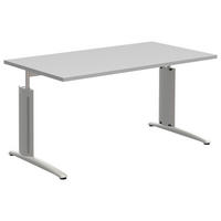 SCHREIBTISCH 140/80/70-82 cm Grau, Alufarben  - Alufarben/Grau, Konventionell, Holzwerkstoff/Metall (140/80/70-82cm) - Moderano