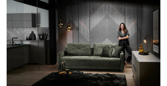 SCHLAFSOFA  in Flachgewebe Dunkelgrün  - Dunkelgrün/Schwarz, KONVENTIONELL, Textil/Metall (232/77/116cm) - Dieter Knoll