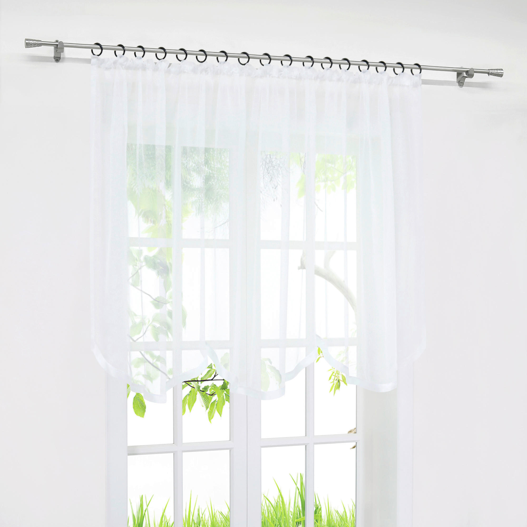 KURZGARDINE   300/120 cm   - Weiß, Basics, Textil (300/120cm) - Joyswahl
