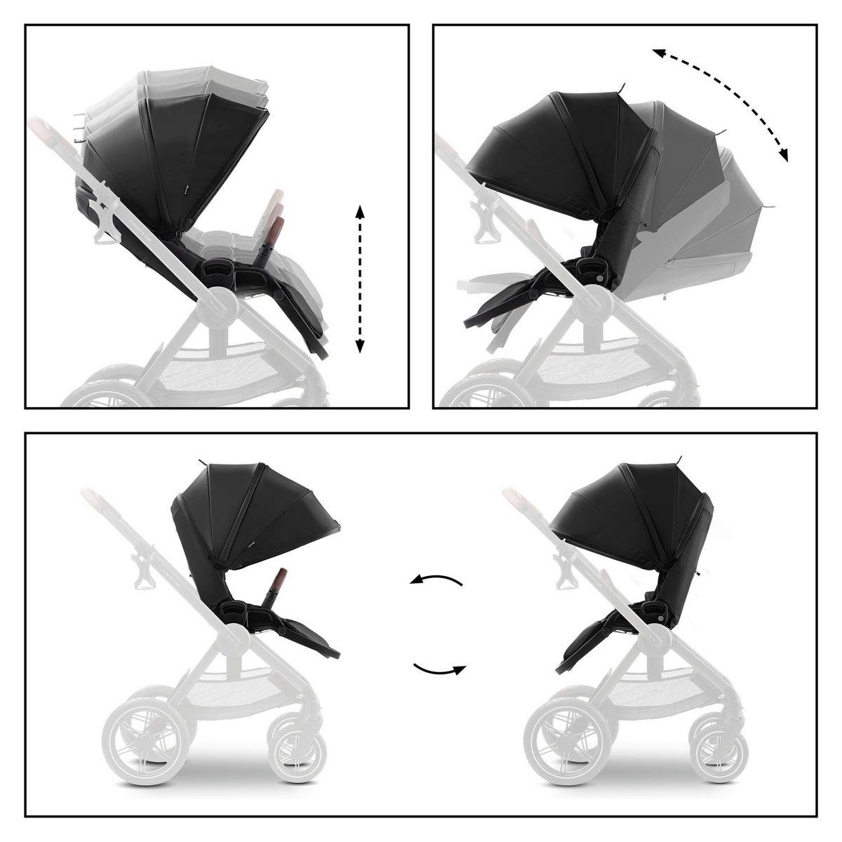 BUGGY Comfort N Care  - Anthrazit/Schwarz, Basics, Kunststoff/Textil (60/107/87,5cm) - Hauck