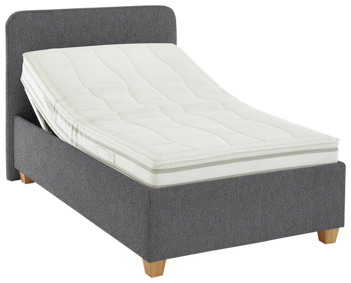 POLSTERBETT 140/200 cm  in Dunkelgrau  - Weiss/Dunkelgrau, Konventionell, Holz/Textil (140/200cm) - Beldomo - Sleep