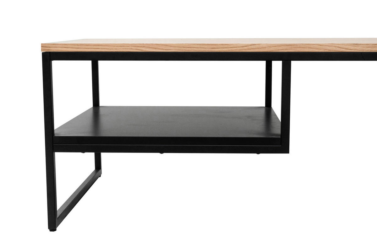 COUCHTISCH in Holz, Metall, Holzwerkstoff 110/70/45 cm  - Eichefarben/Schwarz, Design, Holz/Holzwerkstoff (110/70/45cm) - MID.YOU