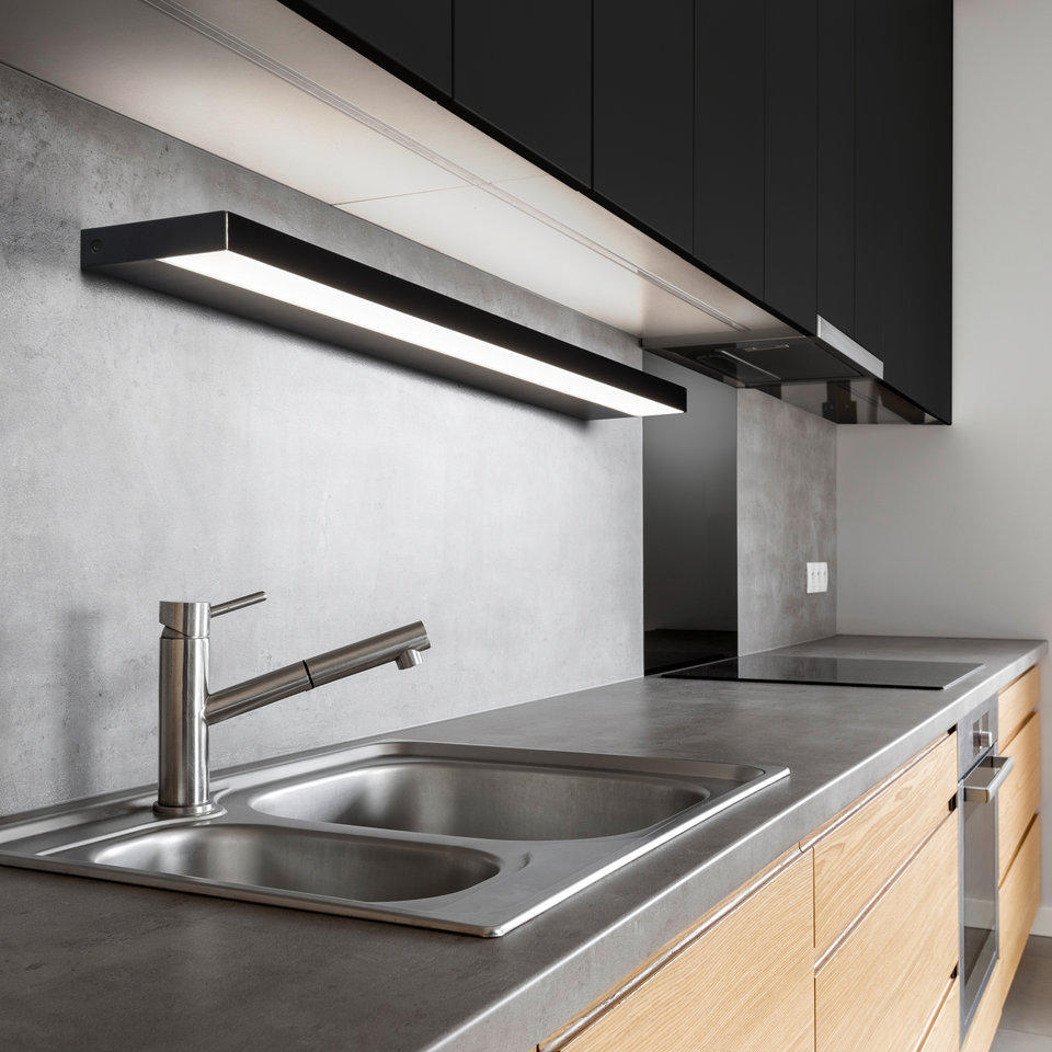 LED-WANDLEUCHTE 120/10,5/2,5 cm   - Schwarz, Design, Kunststoff/Metall (120/10,5/2,5cm) - Helestra