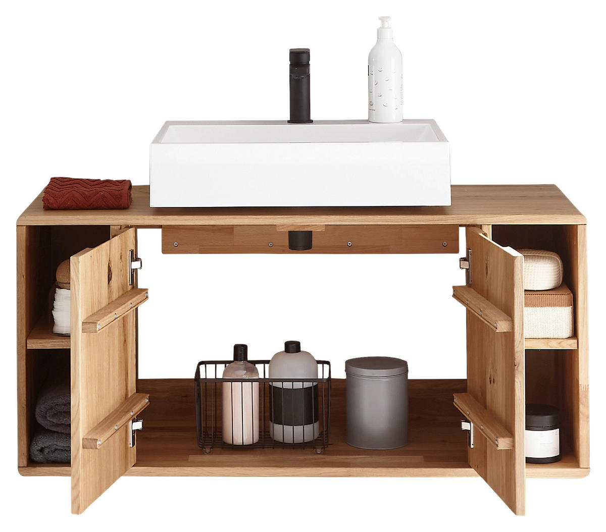 WASCHBECKENUNTERSCHRANK 105/48/40 cm  - Wildeiche, Basics, Holz (105/48/40cm) - Linea Natura