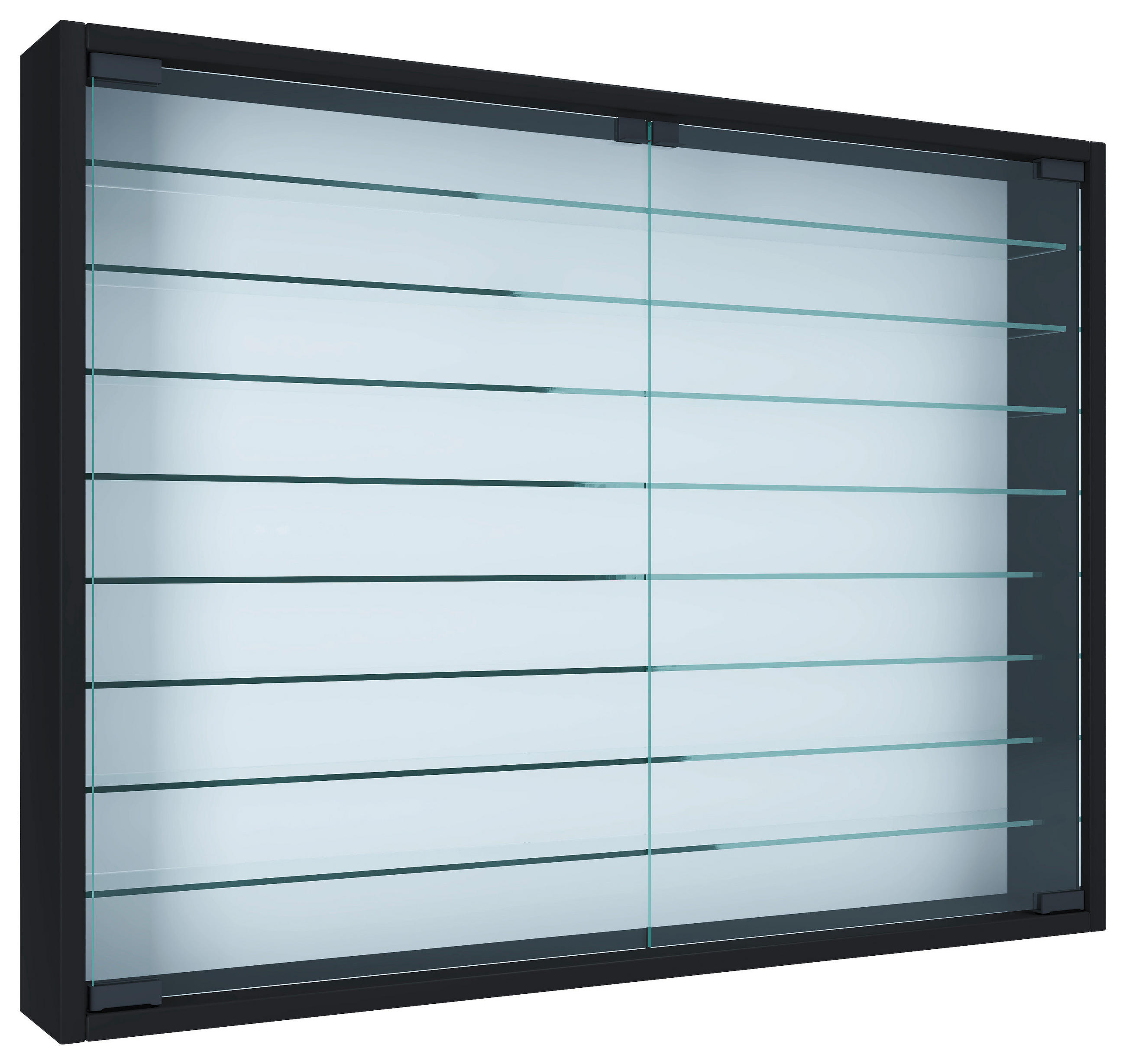 HÄNGEVITRINE  in Schwarz  - Schwarz, MODERN, Glas/Holzwerkstoff (80/60/10cm) - MID.YOU