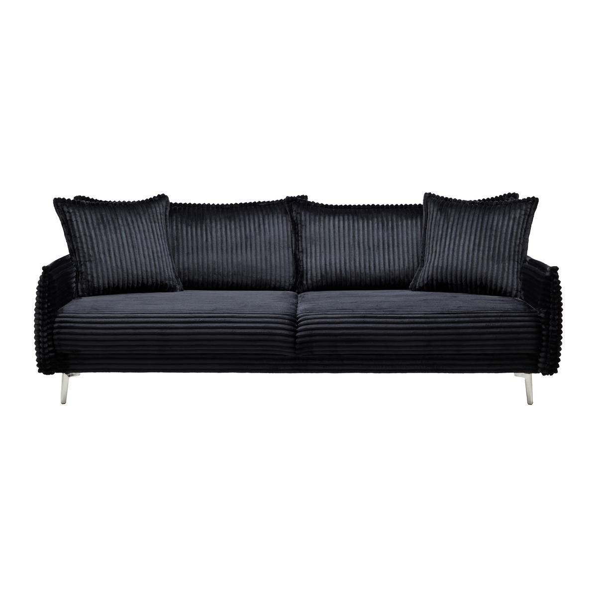 BIG SOFFA i svart  - kromfärg/svart, Modern, metall/trä (241/90/117cm) - Carryhome