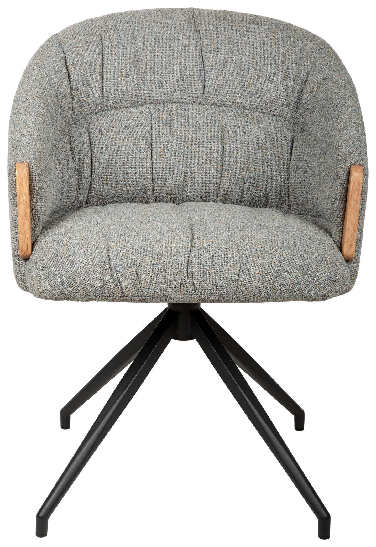 ARMLEHNSTUHL  Sitzfläche 360° drehbar, automatische Rückholfunktion Leinenoptik  - Schwarz/Grau, Design, Holz/Textil (61/84/62cm) - Valnatura