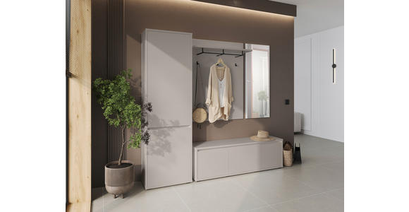 GARDEROBENSCHRANK Liv  in 60/195/33,8 cm  - Kaschmir/Schwarz, KONVENTIONELL, Holzwerkstoff (60/195/33,8cm) - Xora