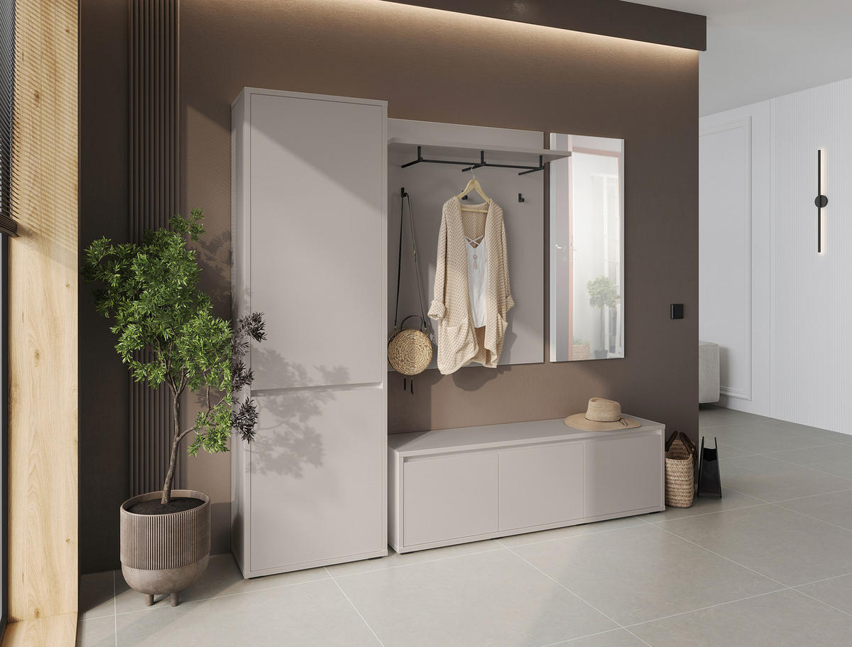 GARDEROBENBANK Liv  in 145,1/50,1/33,8 cm  - Kaschmir/Schwarz, KONVENTIONELL (145,1/50,1/33,8cm) - Xora