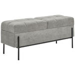 HOCKERBANK in Metall, Textil, Holzwerkstoff Grau, Schwarz  - Schwarz/Grau, Trend, Holzwerkstoff/Textil (121/47/41cm) - Xora
