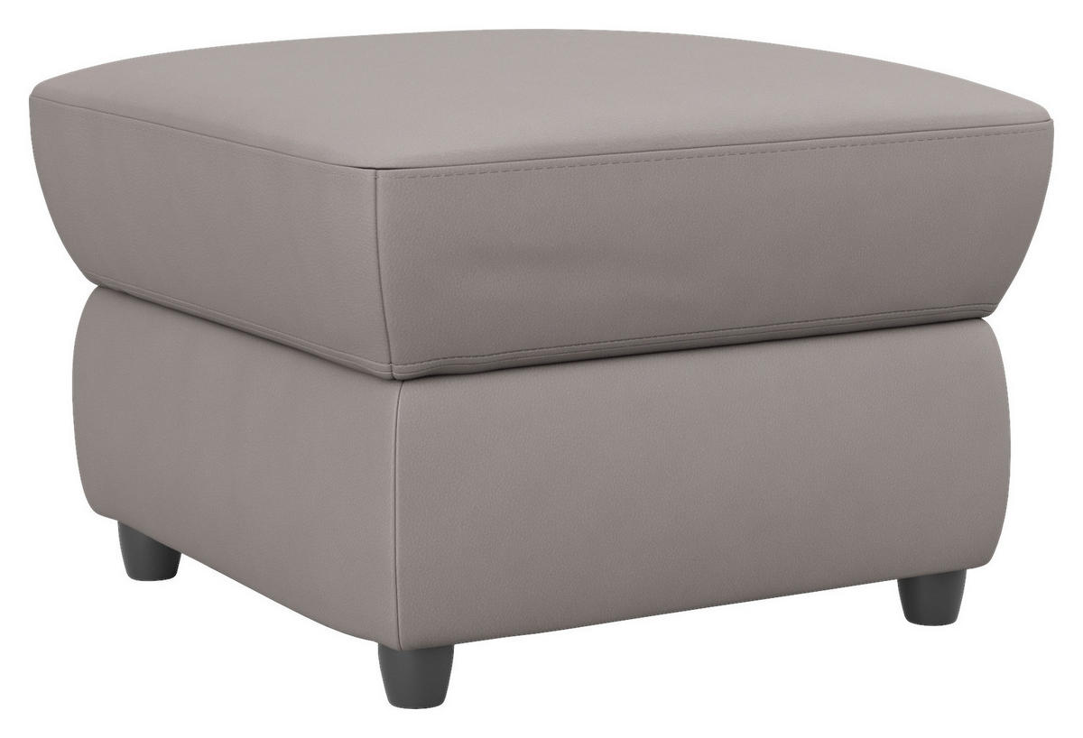 HOCKER Lederlook Hellbraun  - Hellbraun/Schwarz, KONVENTIONELL, Kunststoff/Textil (68/45/68cm) - Livetastic