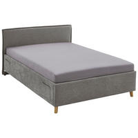 POLSTERBETT 140/200 cm  in Grau  - Eichefarben/Birkefarben, Konventionell, Holz/Textil (140/200cm) - home24