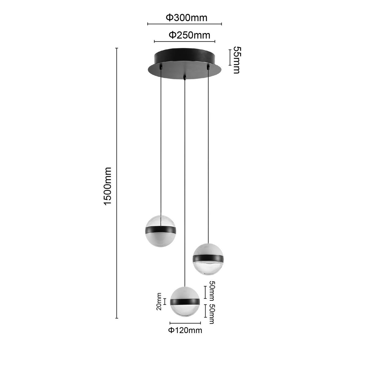 LED-HÄNGELEUCHTE Bedford 30/150 cm   - Klar/Schwarz, Design, Kunststoff/Metall (30/150cm) - Novel